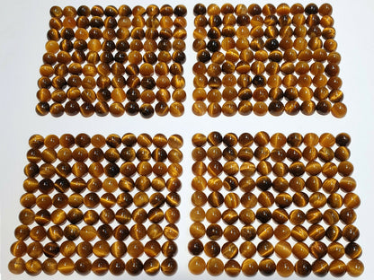 52263 - Wholesale Lot of 90 Pieces 5 mm Round Cabochon Cut Tiger's Eye