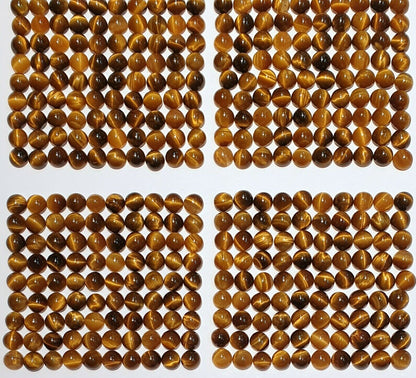 52263 - Wholesale Lot of 90 Pieces 5 mm Round Cabochon Cut Tiger's Eye