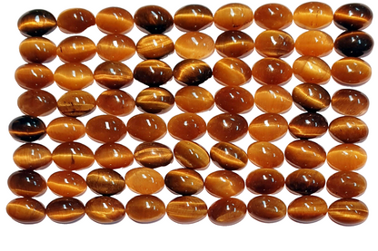 52262 - Wholesale Lot of 72 Pieces 6x4 mm Oval Cut Cabochon Tiger Eye