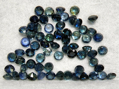 53664.0 - Lot of 66 pcs 10 carats 3 mm Round Cut Sapphirres in Assorted Colours