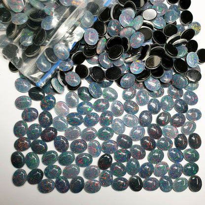 53456 - 50 Australian 10x8 mm Oval Cut Opal Triplets Australia Made Natural Opal