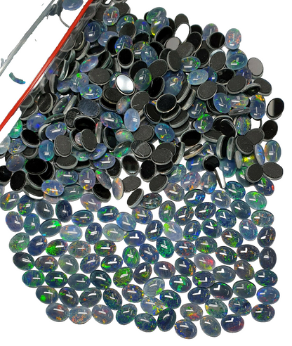 53455 - 100 Australian 8x6 mm Oval Cut Opal Triplet Australian Made Natural Opal