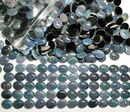 53456 - 50 Australian 10x8 mm Oval Cut Opal Triplets Australia Made Natural Opal