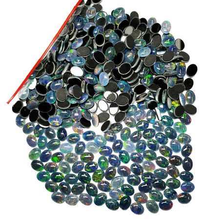 53455 - 100 Australian 8x6 mm Oval Cut Opal Triplet Australian Made Natural Opal