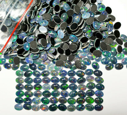 53455 - 100 Australian 8x6 mm Oval Cut Opal Triplet Australian Made Natural Opal
