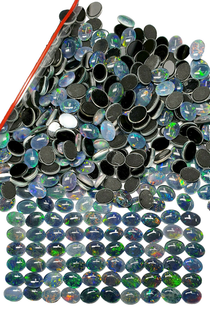 53455 - 100 Australian 8x6 mm Oval Cut Opal Triplet Australian Made Natural Opal