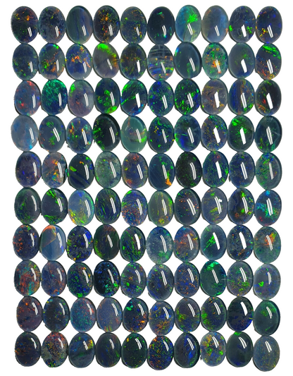 53455 - 100 Australian 8x6 mm Oval Cut Opal Triplet Australian Made Natural Opal
