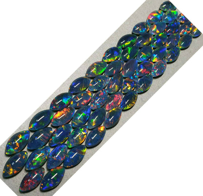 52183 - 5 pieces 10 x 5 mm Navette Triplets Made in Australia with Natural Opal