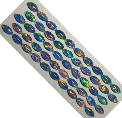 52183 - 5 pieces 10 x 5 mm Navette Triplets Made in Australia with Natural Opal