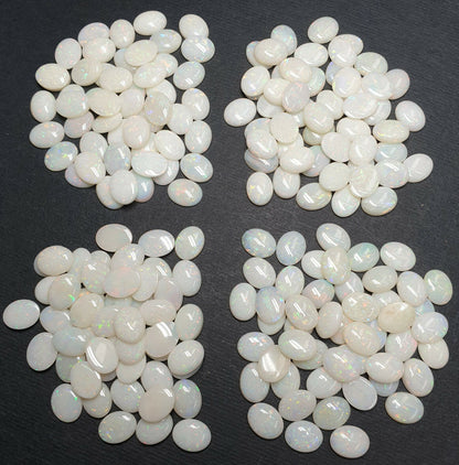 52204 - Lot of 50 Natural Australian Solid White Opals 9x7 mm Oval Cut For Sale