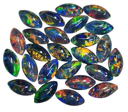 52183.2 - 25 Pieces of 10 x 5 mm Marquise Australian Made Natural Opal Triplets