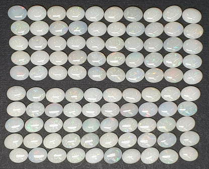 52204 - Lot of 50 Natural Australian Solid White Opals 9x7 mm Oval Cut For Sale