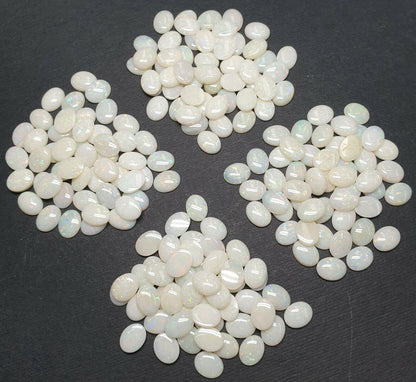52204 - Lot of 50 Natural Australian Solid White Opals 9x7 mm Oval Cut For Sale