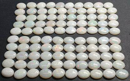 52204 - Lot of 50 Natural Australian Solid White Opals 9x7 mm Oval Cut For Sale
