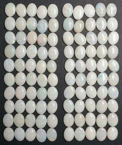 52204 - Lot of 50 Natural Australian Solid White Opals 9x7 mm Oval Cut For Sale