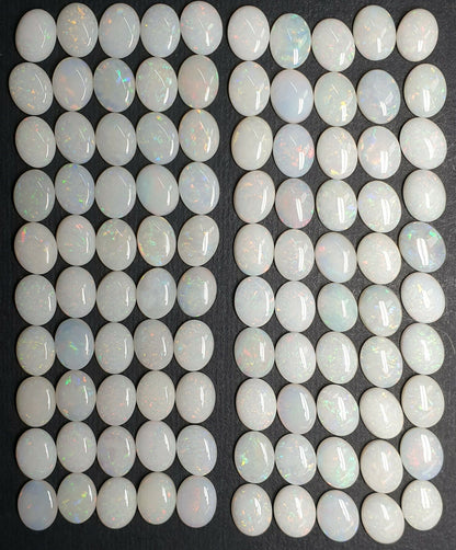 52204 - Lot of 50 Natural Australian Solid White Opals 9x7 mm Oval Cut For Sale