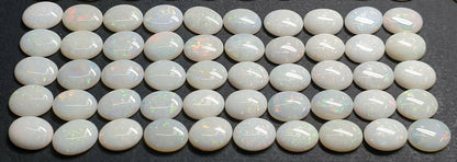 52204 - Lot of 50 Natural Australian Solid White Opals 9x7 mm Oval Cut For Sale