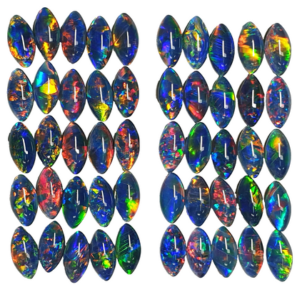 52183 - 5 pieces 10 x 5 mm Navette Triplets Made in Australia with Natural Opal