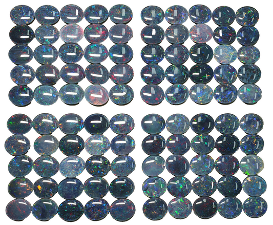 52181 -     25 Pcs 12x10mm Oval Cut Opal Triplets Made in Australia Natural Opal