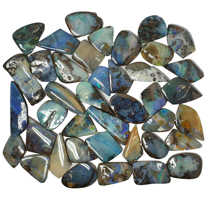 53539.0 -    40 Boulder Opal Free Cut Polished Faces 426.38 carats Medium Sized