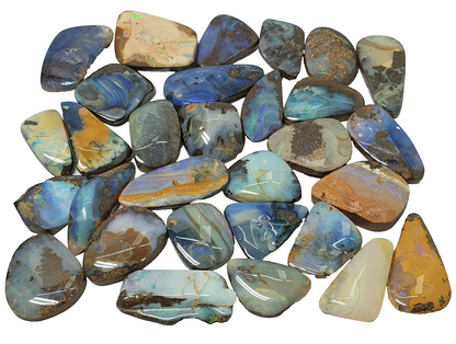 53540.0 -     30 Boulder Opal Free Cut Polished Faces 608.08 carats Large Sized