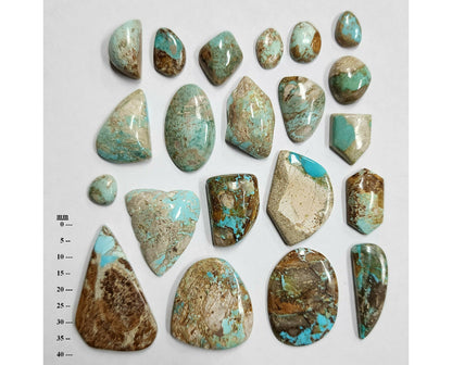53938.0 - 21 Piece Lot Rare Natural Australian Turquoise For sale 204.50 carats