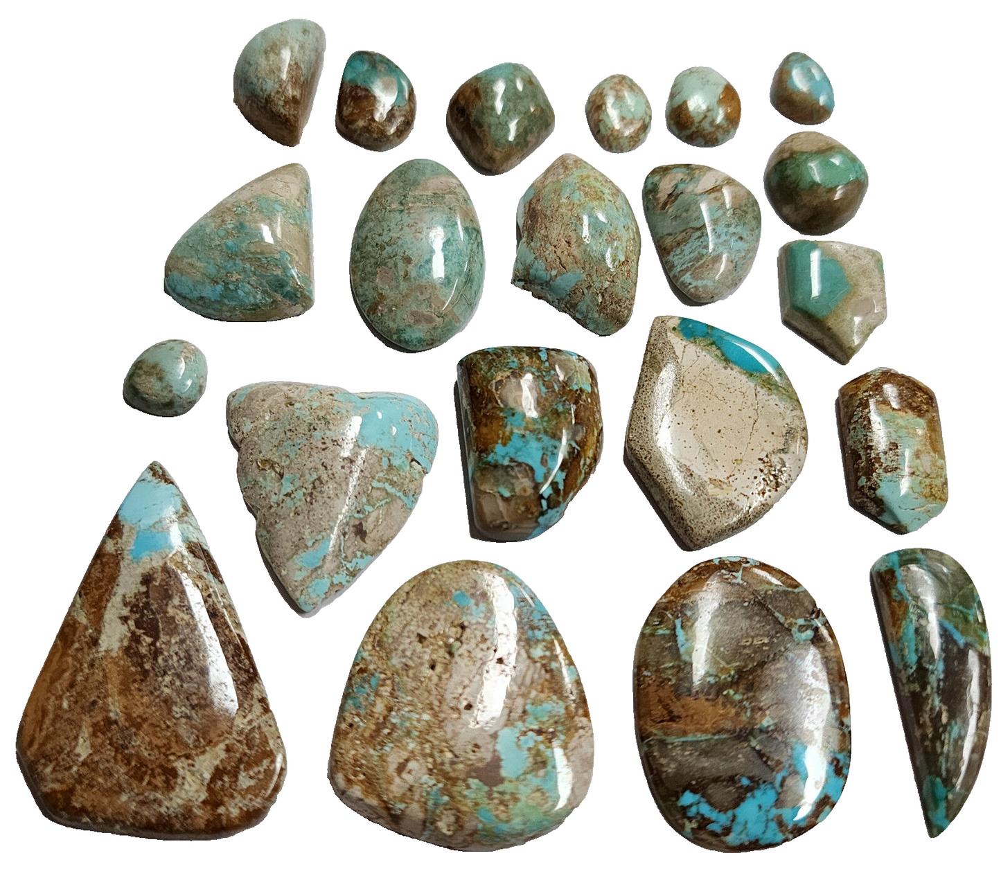 53938.0 - 21 Piece Lot Rare Natural Australian Turquoise For sale 204.50 carats