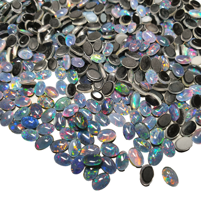 52178.2 - 400 Pcs 6x4 mm Oval Cut Opal Triplets Australia Made From Natural Opal