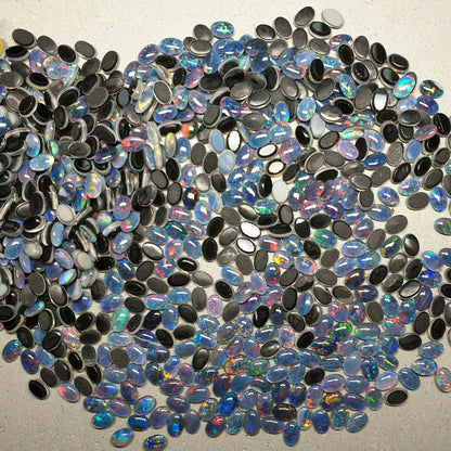52178.2 - 400 Pcs 6x4 mm Oval Cut Opal Triplets Australia Made From Natural Opal