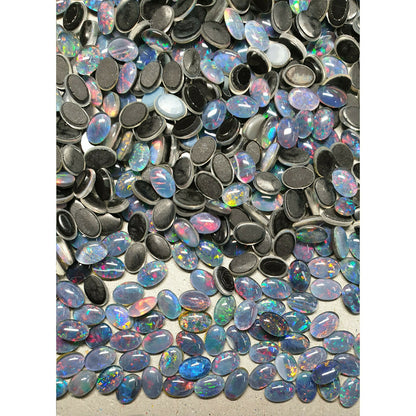52178.2 - 400 Pcs 6x4 mm Oval Cut Opal Triplets Australia Made From Natural Opal