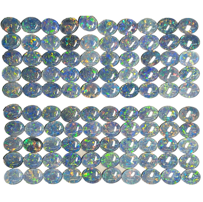 52182 -    50 Pcs 10x8 mm Oval Cut Opal Triplets Made in Australia Natural Opal