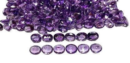 15367.0 - 55 piece lot 9 x 7 mm Oval cut Amethyst Medium to deep color Eye clean