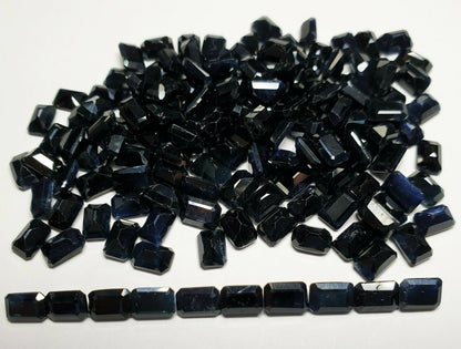 15344 - 35 Emerald Cut 6x4 mm Australian Black Sapphires about 0.80 carats each