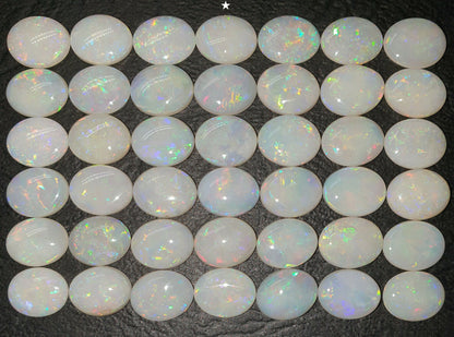 53512 -        42 Pieces Australian 10 x 8 mm Oval Cut Milky White Opal For Sale