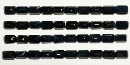 15344 - 35 Emerald Cut 6x4 mm Australian Black Sapphires about 0.80 carats each