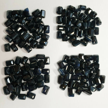 15344 - 35 Emerald Cut 6x4 mm Australian Black Sapphires about 0.80 carats each