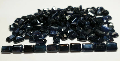 15344 - 35 Emerald Cut 6x4 mm Australian Black Sapphires about 0.80 carats each
