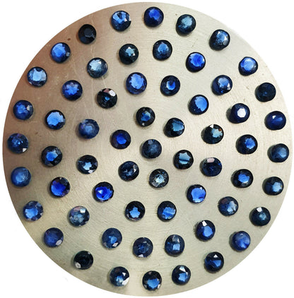 52249 - 61 Australian Deep Blue 2.9 to 3.0 mm Mixed Round Sapphires about 9 cts