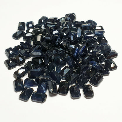 15344 - 35 Emerald Cut 6x4 mm Australian Black Sapphires about 0.80 carats each