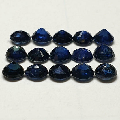 52249 - 61 Australian Deep Blue 2.9 to 3.0 mm Mixed Round Sapphires about 9 cts