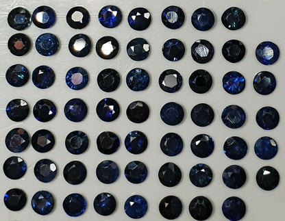 52249 - 61 Australian Deep Blue 2.9 to 3.0 mm Mixed Round Sapphires about 9 cts