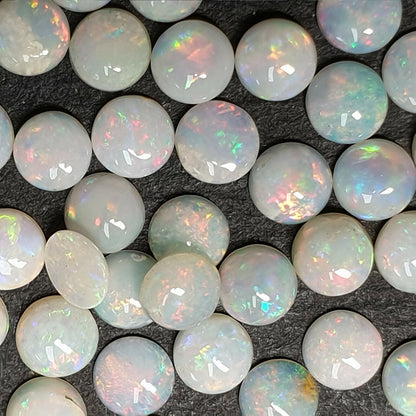 52220 - 100 Pcs 3.75 mm Natural Australian Solid White Opal for Sale 11.34carats