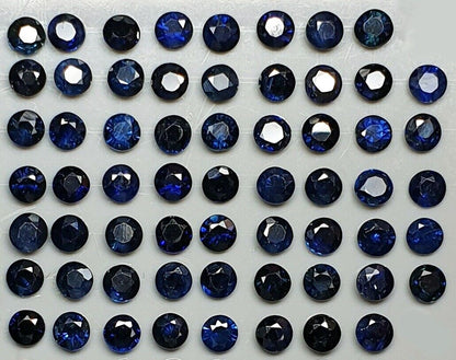 52249 - 61 Australian Deep Blue 2.9 to 3.0 mm Mixed Round Sapphires about 9 cts