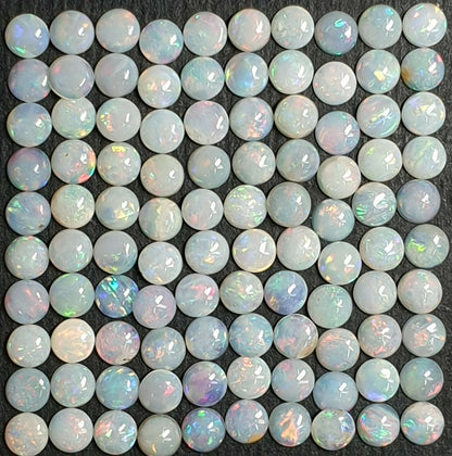 52220 - 100 Pcs 3.75 mm Natural Australian Solid White Opal for Sale 11.34carats