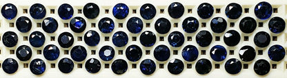 52249 - 61 Australian Deep Blue 2.9 to 3.0 mm Mixed Round Sapphires about 9 cts