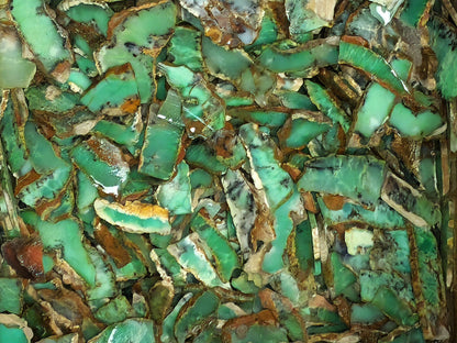 54151.2 - 800 Grams Australian rough Chrysoprase Slices Average 4-5 mm thick