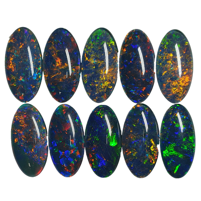 53508 - 10 Oval Cut 20 x 10 mm Opal Triplets Made in Australia from Natural Opal