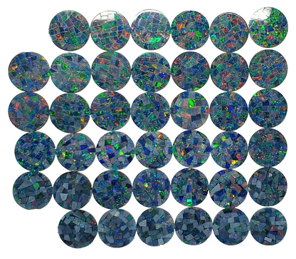 52238 - 40 Australian Mosaic Opal Doublets 11.7 to 12.1 mm Round 1.0 mm Thick