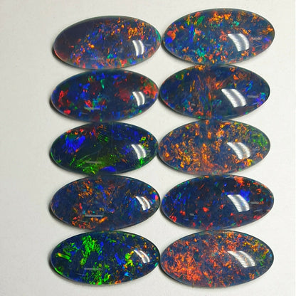 53508 - 10 Oval Cut 20 x 10 mm Opal Triplets Made in Australia from Natural Opal