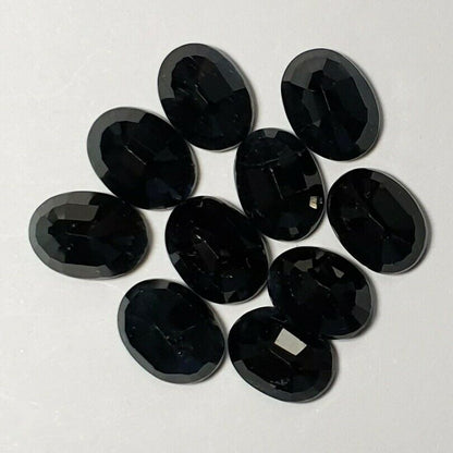 15242.11 - Lot of 10 Australian Black Sapphires 8x6 mm Oval About 1.70 Cts Each